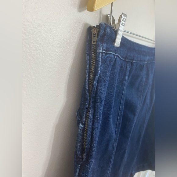 Talbots Denim A-Line Pencil Skirt Dark Blue Navy Pockets Side Zip Size 10 Office - Picture 5 of 6